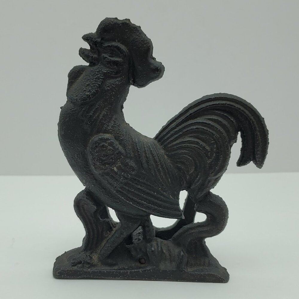 Cast Iron Rooster Napkin Holder Rustic Black Metal Rooster Letter Holder